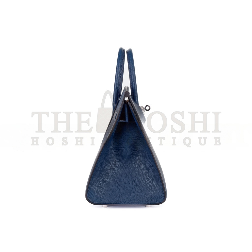 H**me5 BIRKIN 25 EPSOM LEATHER ROYAL BLUE SILVER BUCKLE BAG 1274381 (25*20*13cm) Master Quality
